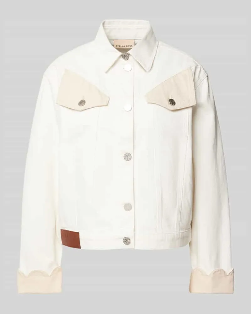 Stella Nova Jeansjacke mit Brustpattentaschen Offwhite