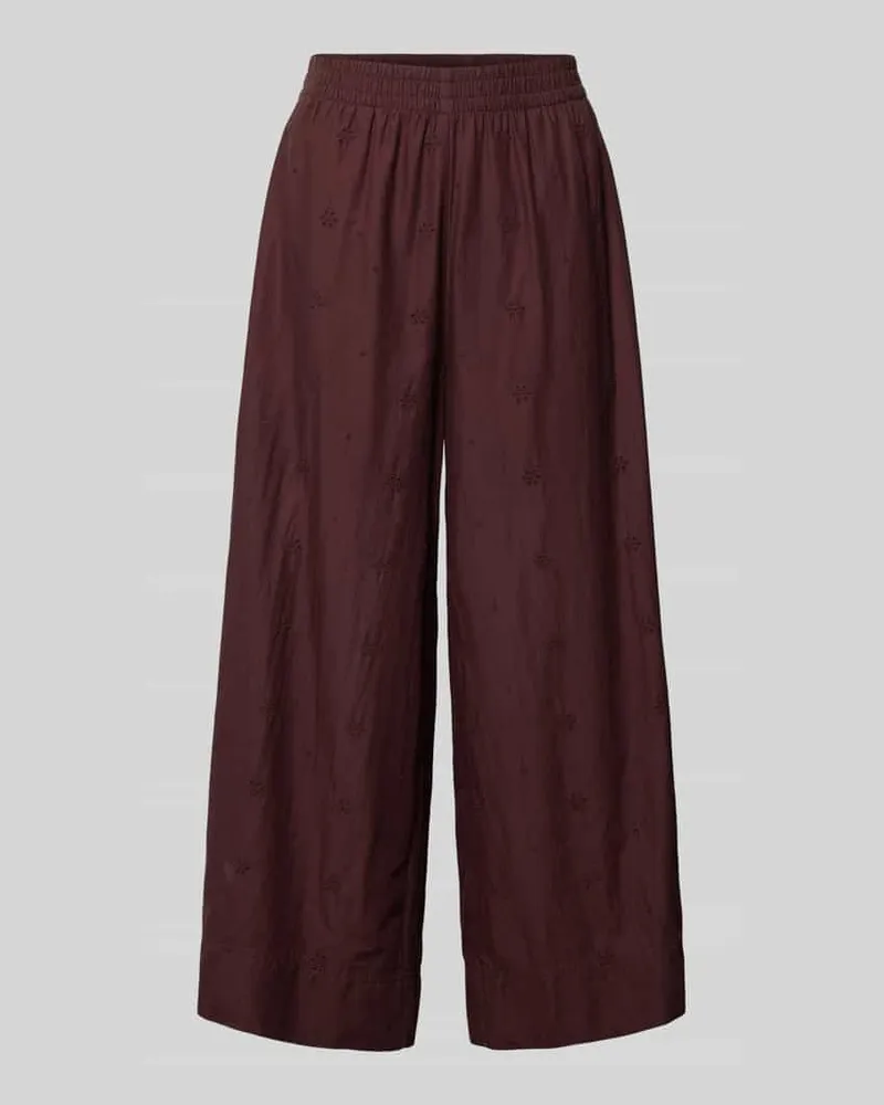 Marc O'Polo Regular Fit Culotte mit Stickereien Aubergine