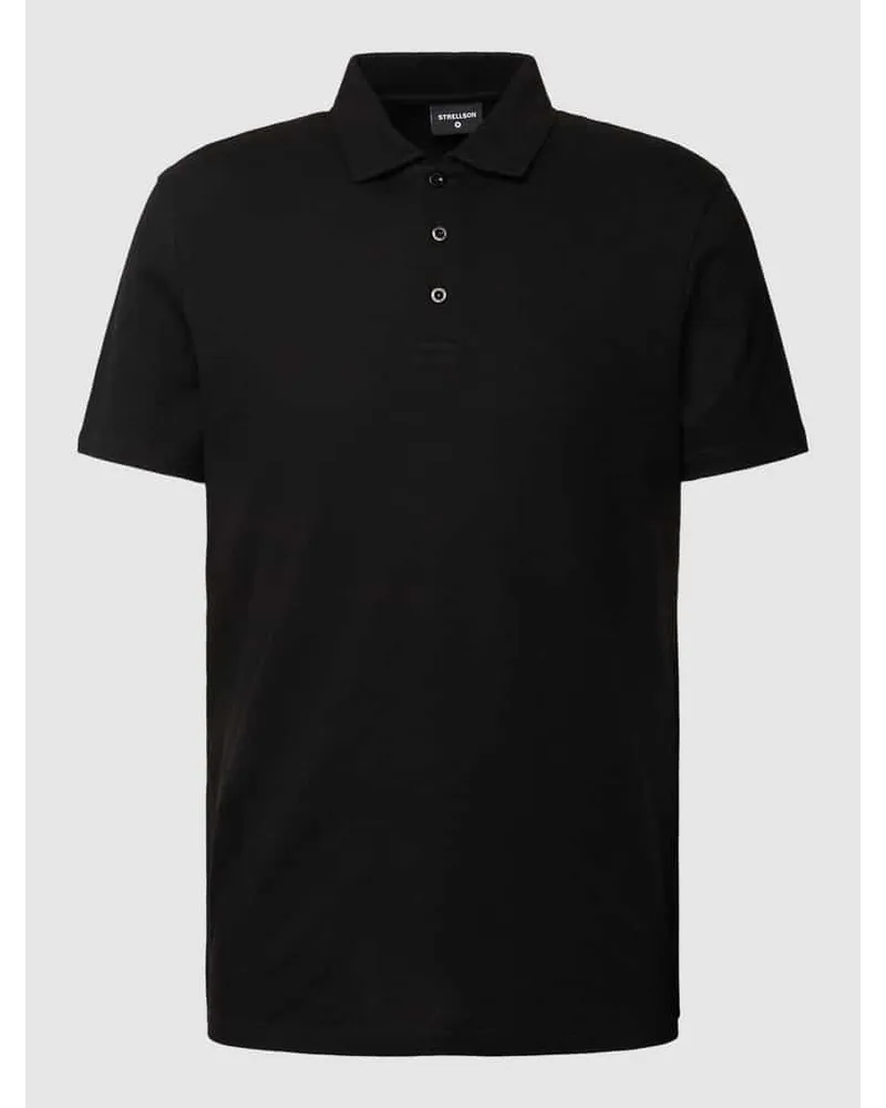 Strellson Poloshirt mit Strukturmuster Modell 'Fadu Black