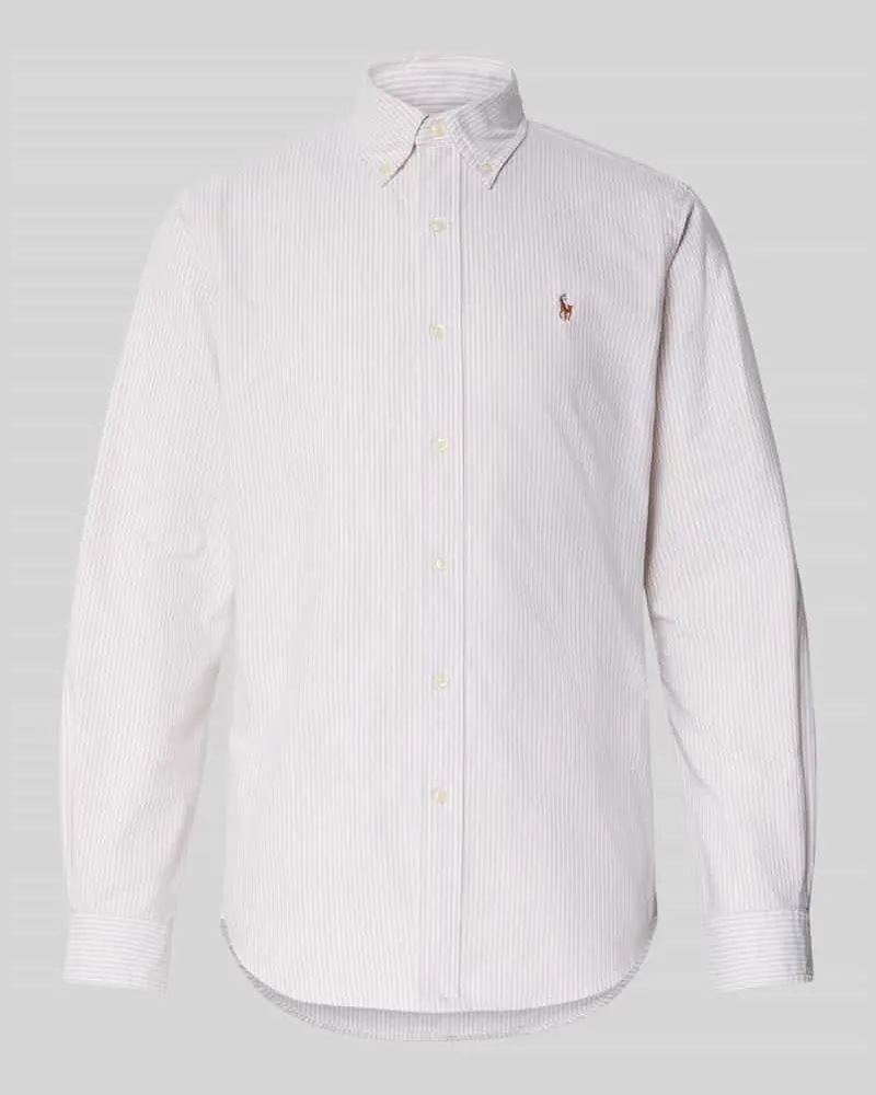 Ralph Lauren Custom Fit Freizeithemd mit Button-Down-Kragen Beige