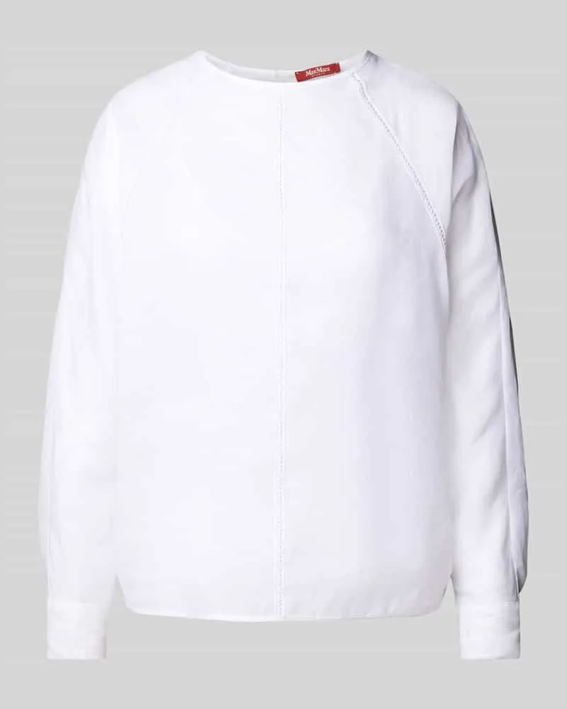 Max Mara Bluse mit Rundhalsausschnitt Modell 'EDILE Weiss