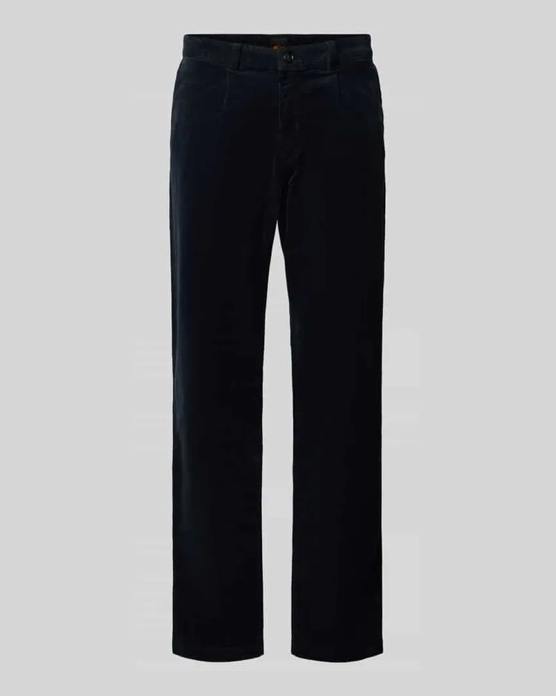 HUGO BOSS Tapered Cordhose aus Baumwoll-Mix Modell Marine