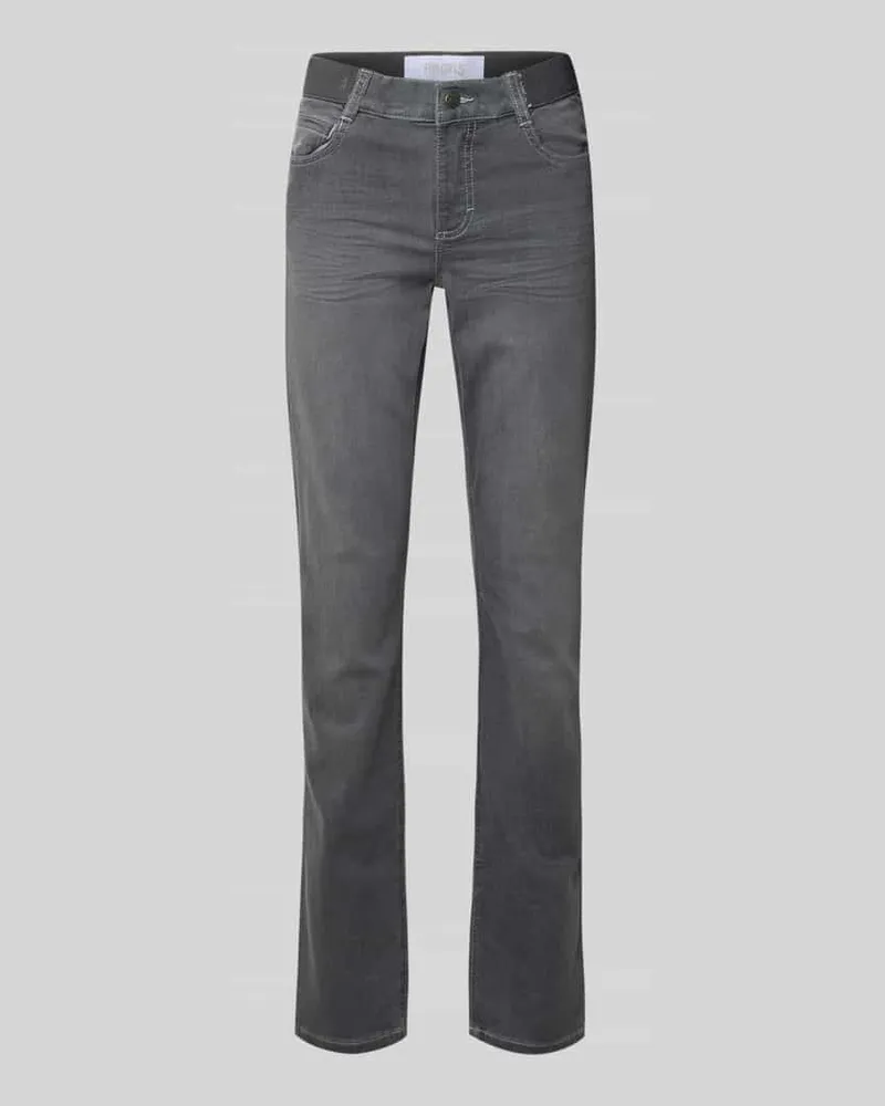 ANGELS  Slim Fit Jeans mit elastischem Bund Hellgrau