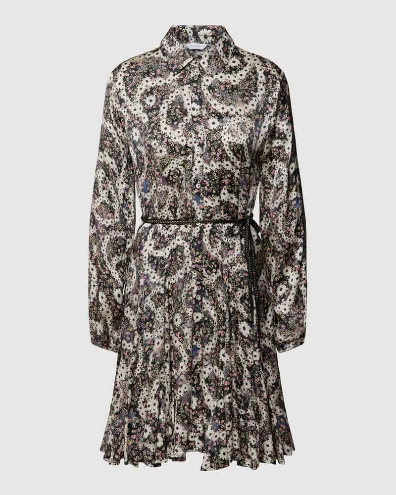 Frogbox Knielanges Hemdblusenkleid aus Viskose Black