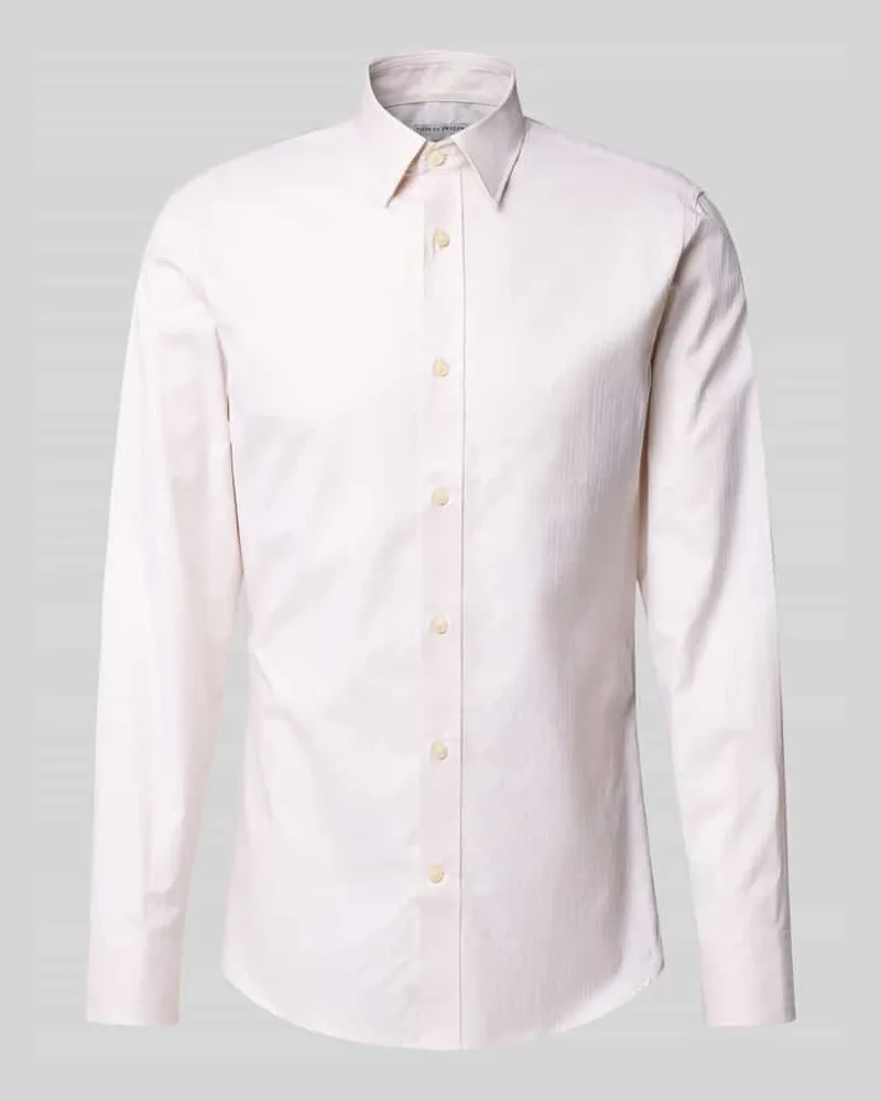 Tiger of Sweden Slim Fit Business-Hemd mit Knopfleiste Modell 'Adley Ecru