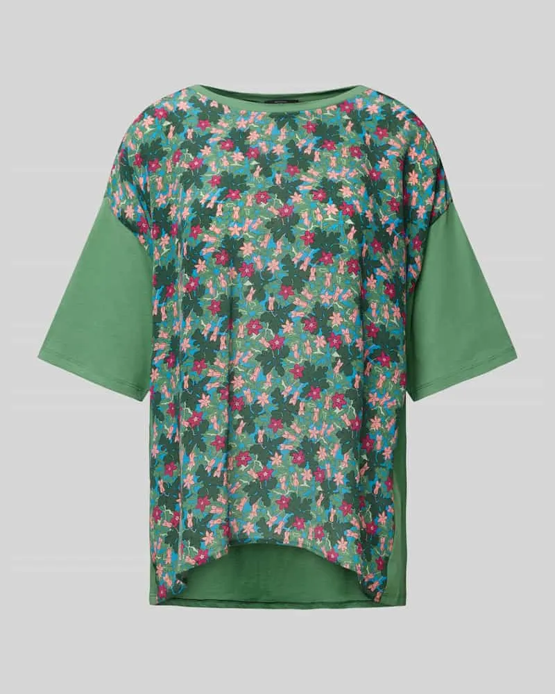 Max Mara Loose Fit T-Shirt aus reiner Baumwolle Modell 'MALAGA Dunkelgruen