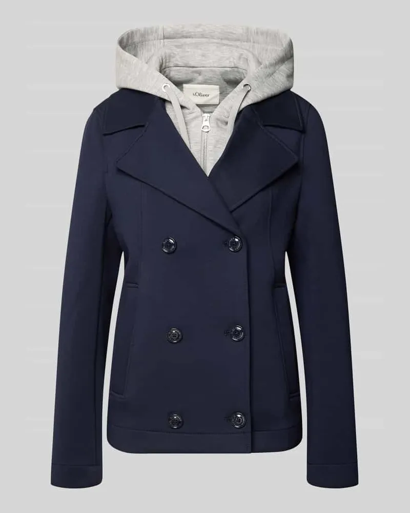 S.Oliver Regular Fit Sweatjacke mit Viskose-Anteil Marine