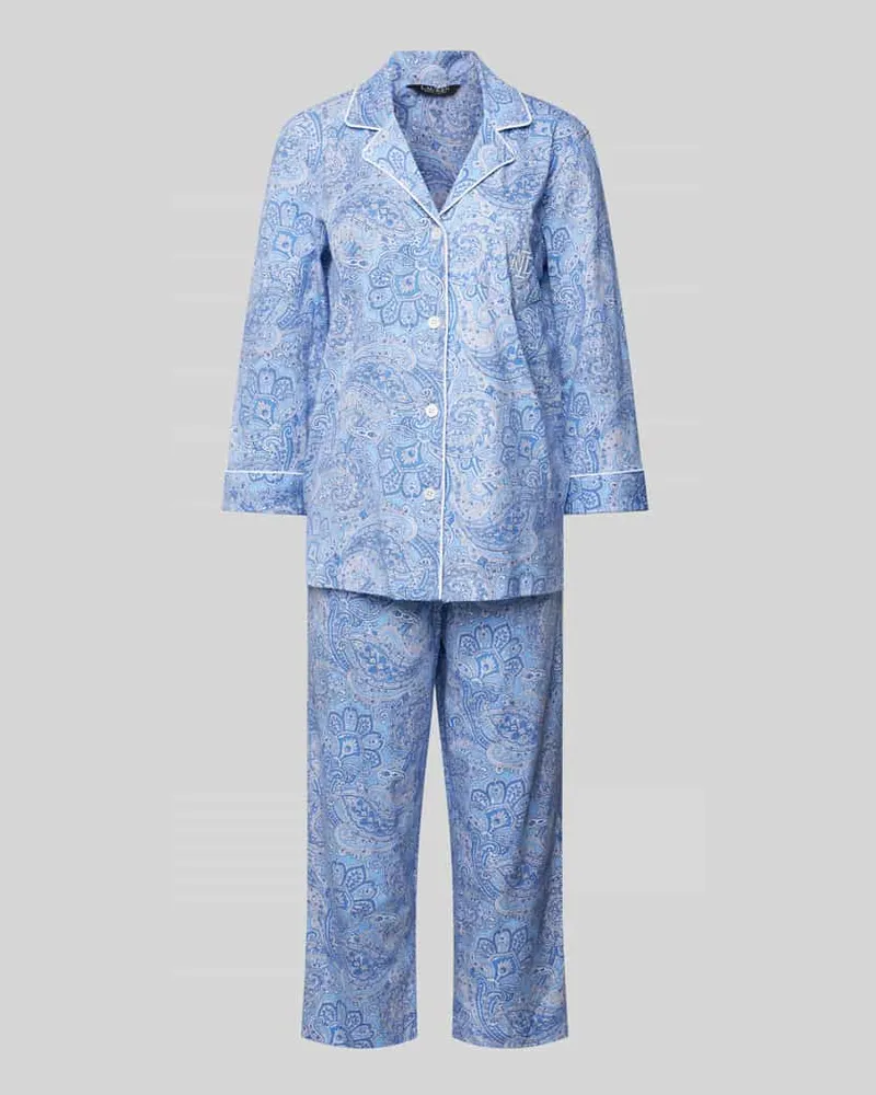 Ralph Lauren Pyjama mit Streifenmuster Blau