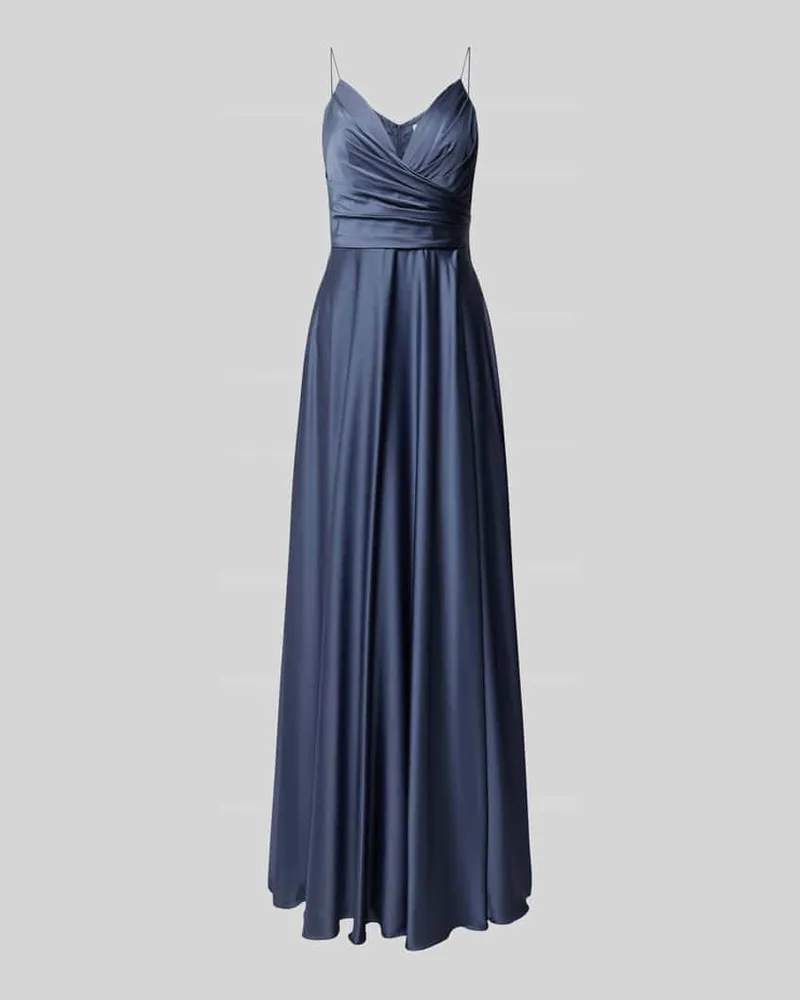 Unique Abendkleid mit Raffungen Rauchblau