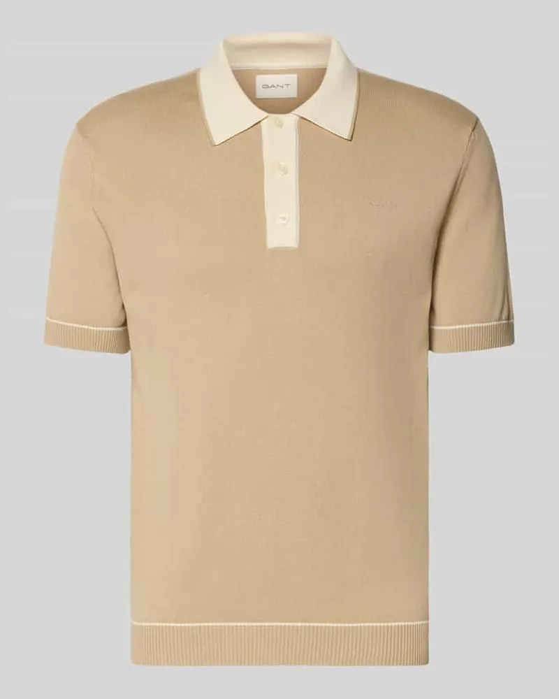 Gant Slim Fit Poloshirt mit Logo-Stitching Beige