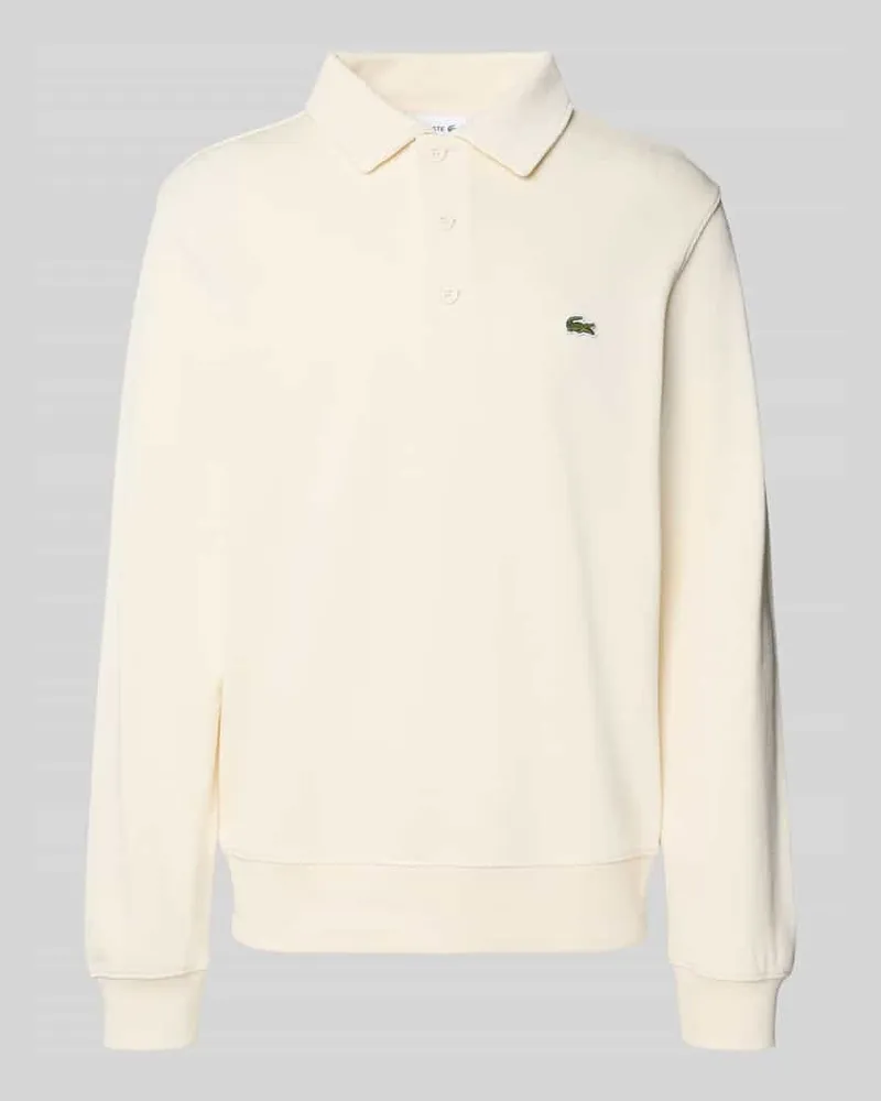 Lacoste Regular Fit Sweatshirt aus reiner Baumwolle Offwhite