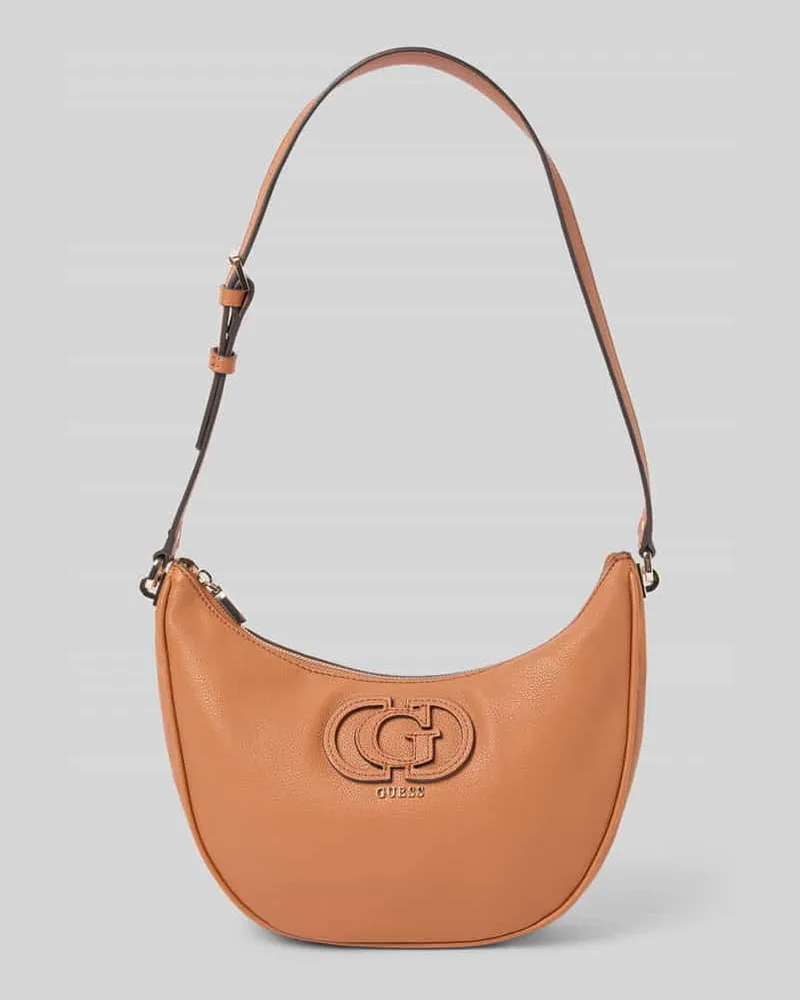 Guess Handtasche mit Label-Detail Modell 'CALEBRA HOBO SHOULDER BAG Cognac