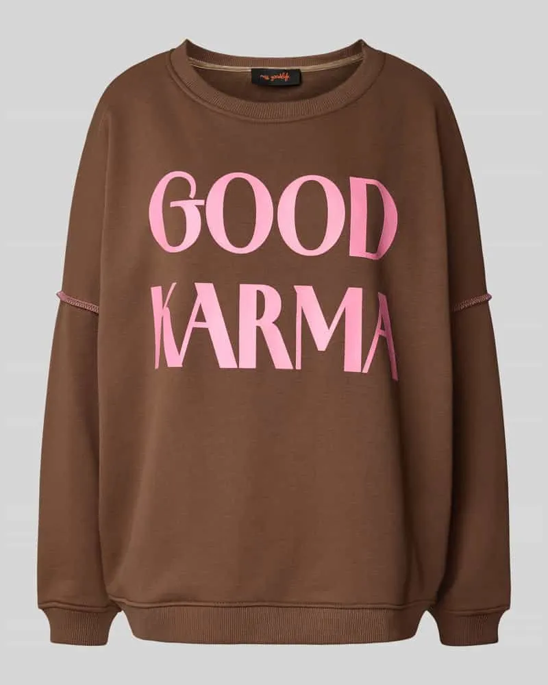 Miss Goodlife Relaxed Fit Sweatshirt mit Rundhalsausschnitt Schoko