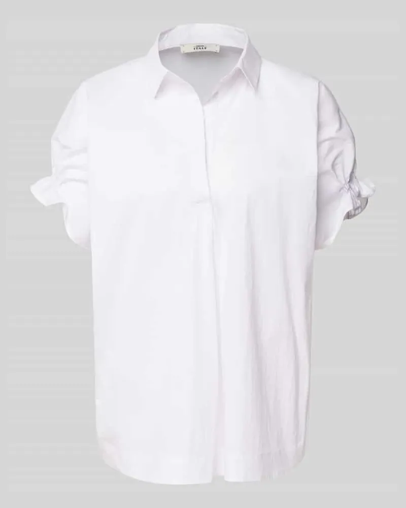 0039 Italy Regular Fit Bluse mit 1/2-Arm Modell 'DERRY FANCY Weiss