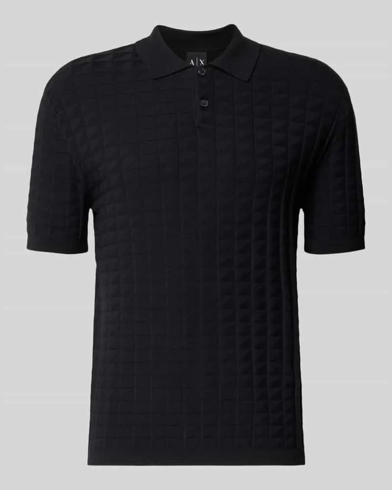 Armani Exchange Regular Fit Poloshirt aus Viskose-Mix Modell 'Maglia Marine