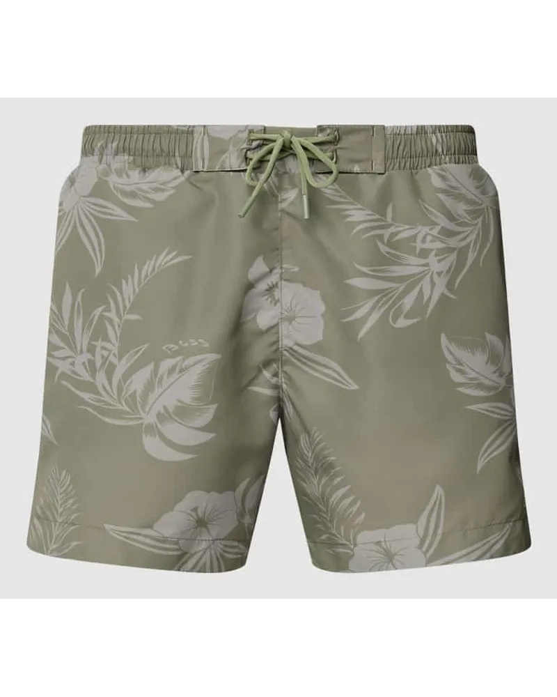 HUGO BOSS Badeshorts mit elastischem Bund Modell 'Reev Oliv