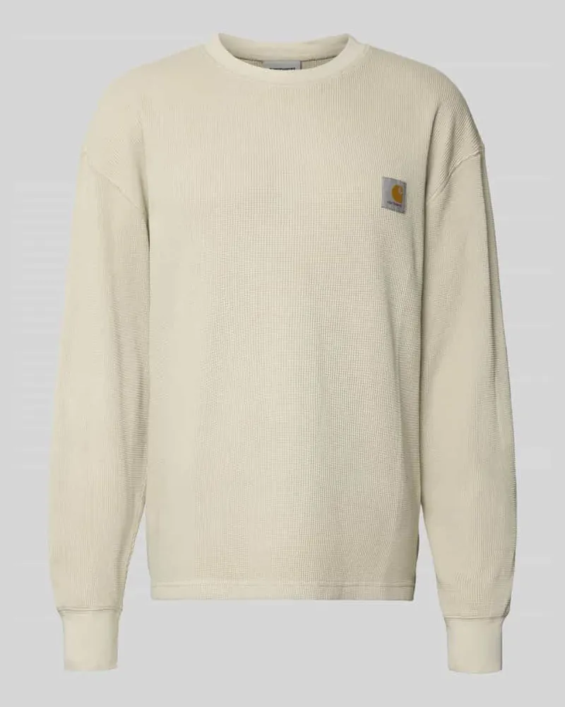 Carhartt WIP Longsleeve mit Strukturmuster und Rundhalsausschnitt Offwhite