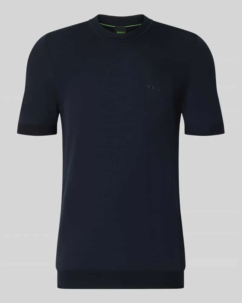 HUGO BOSS Regular Fit T-Shirt aus Baumwoll-Mix Modell 'MOMENTUM-LITE Marine