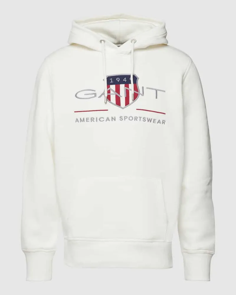 Gant Hoodie mit Label-Stitching Modell 'ARCHIVE SHIELD Offwhite