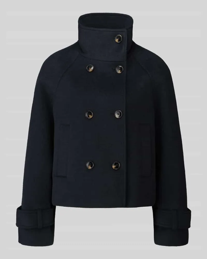 JAKE*S Hemdjacke mit hohem Stehkragen Dunkelblau