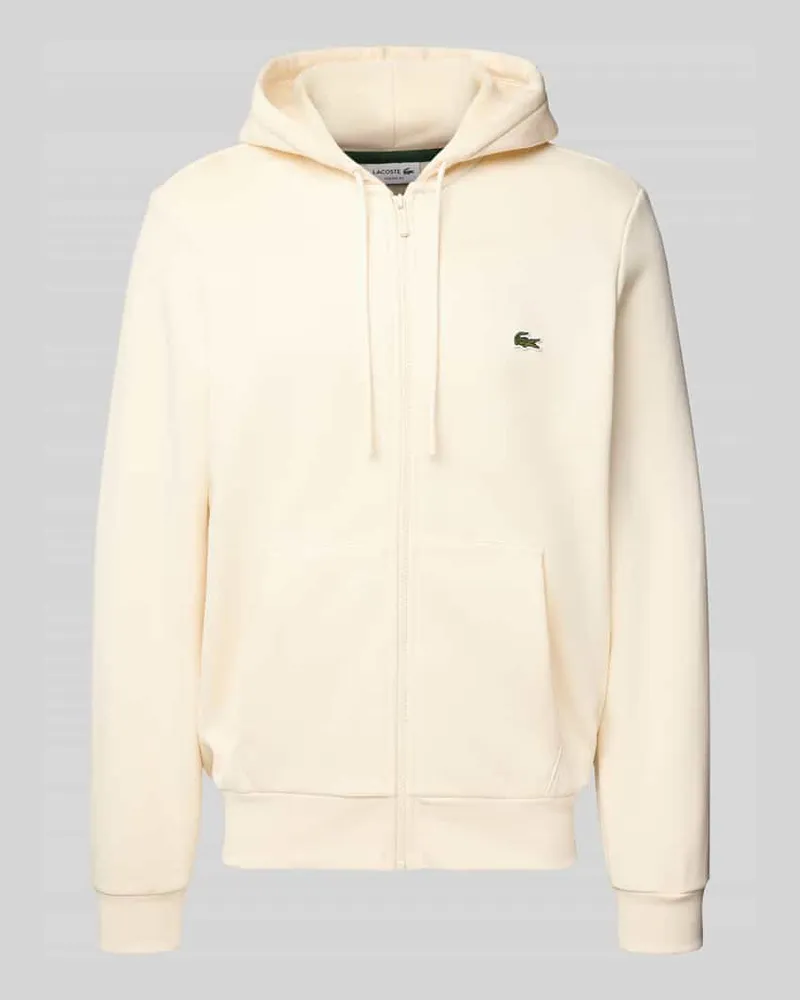 Lacoste Regular Fit Sweatjacke aus Baumwoll-Mix Offwhite