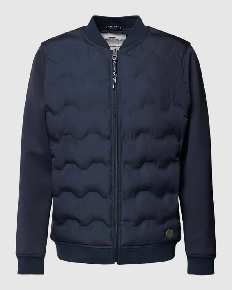 Fynch-Hatton College-Jacke mit Label-Patch Marine