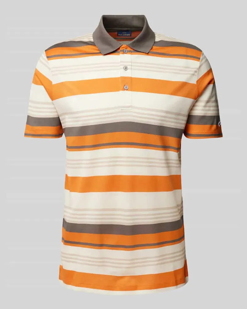 Paul & Shark Regular Fit Poloshirt mit Streifenmuster Orange