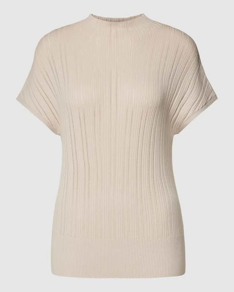 JOOP! Strickpullover mit Lochstickerei Beige