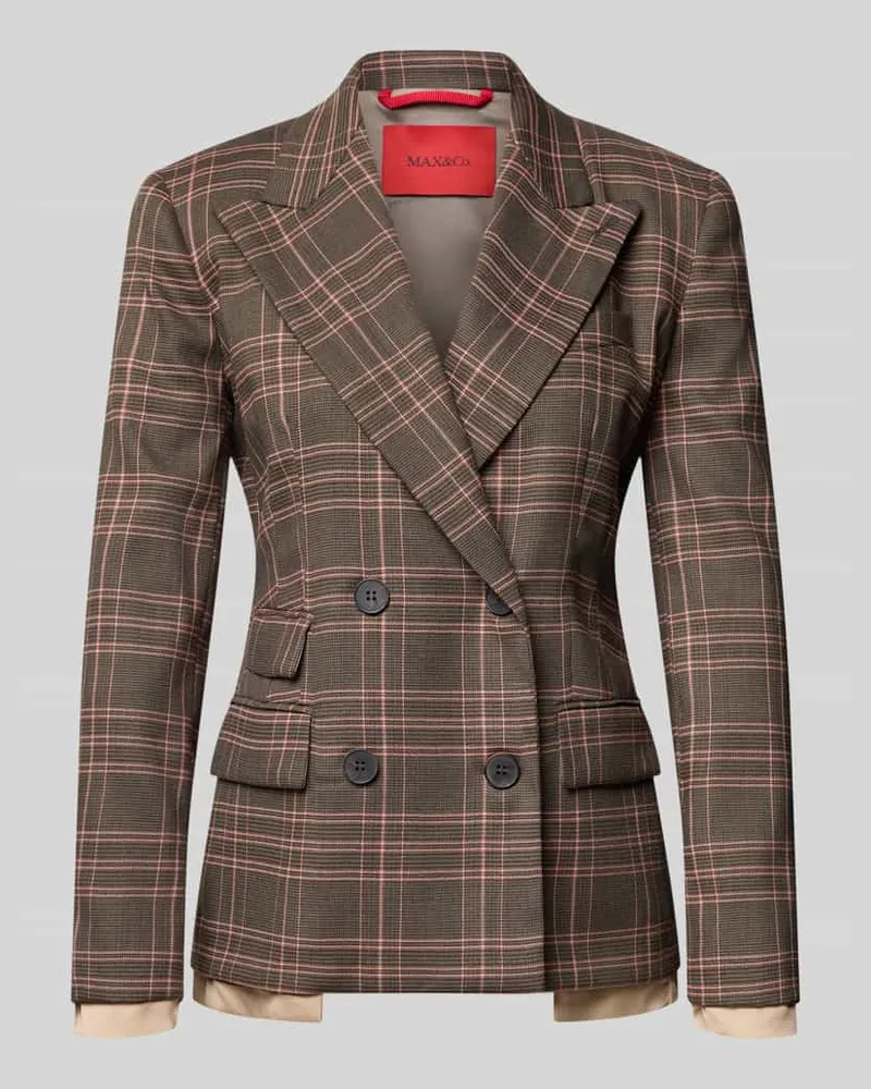 MAX&Co. Regular Fit Kurzblazer aus Woll-Mix Modell 'ESTREMO Mittelbraun