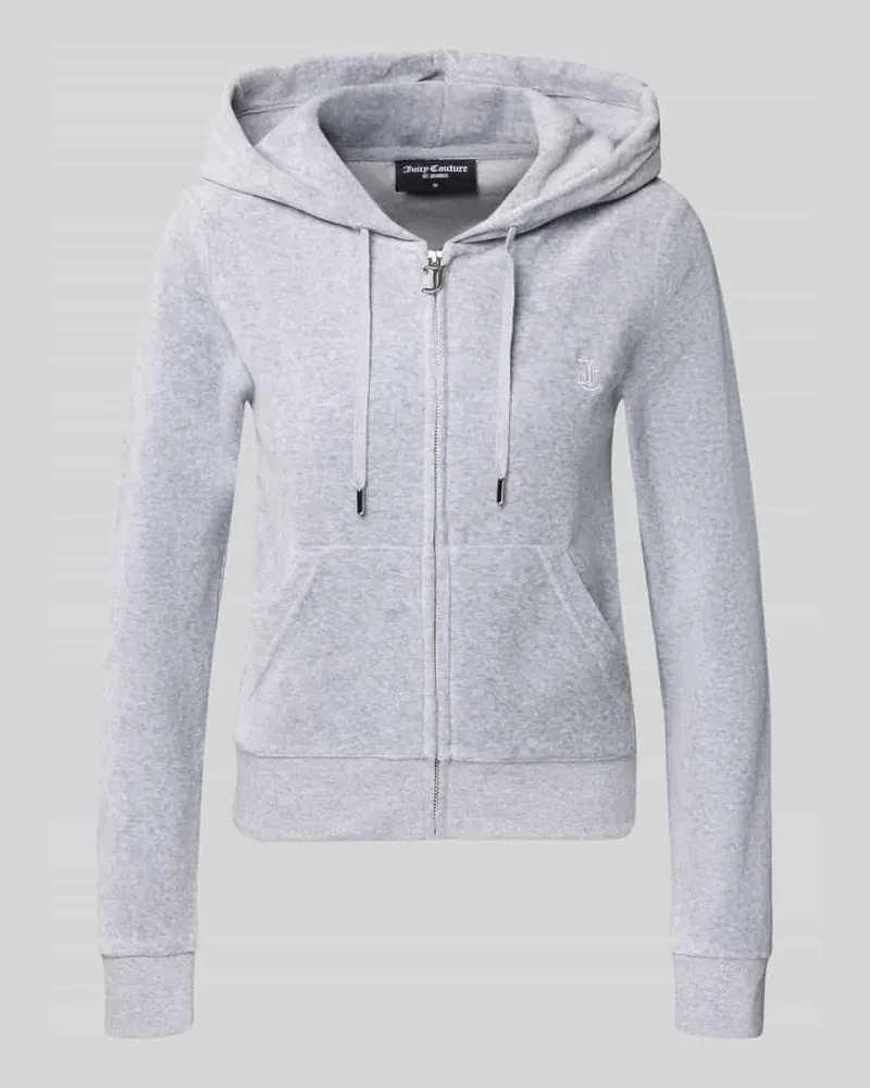 Juicy Couture Sweatjacke mit Label-Stitching Modell 'ROBERTSON Hellgrau