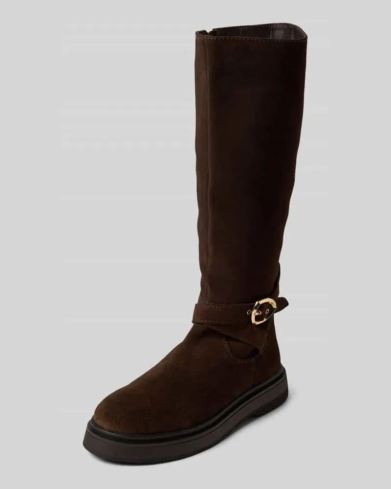 Blauer Stiefel mit Reißverschluss Modell 'HANNA Dunkelbraun