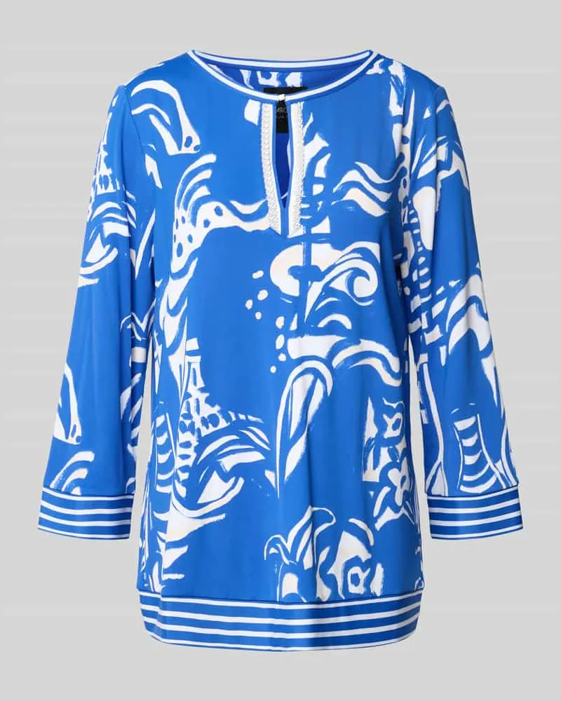 Marc Cain Regular Fit Bluse mit Schlüsselloch-Ausschnitt Royal