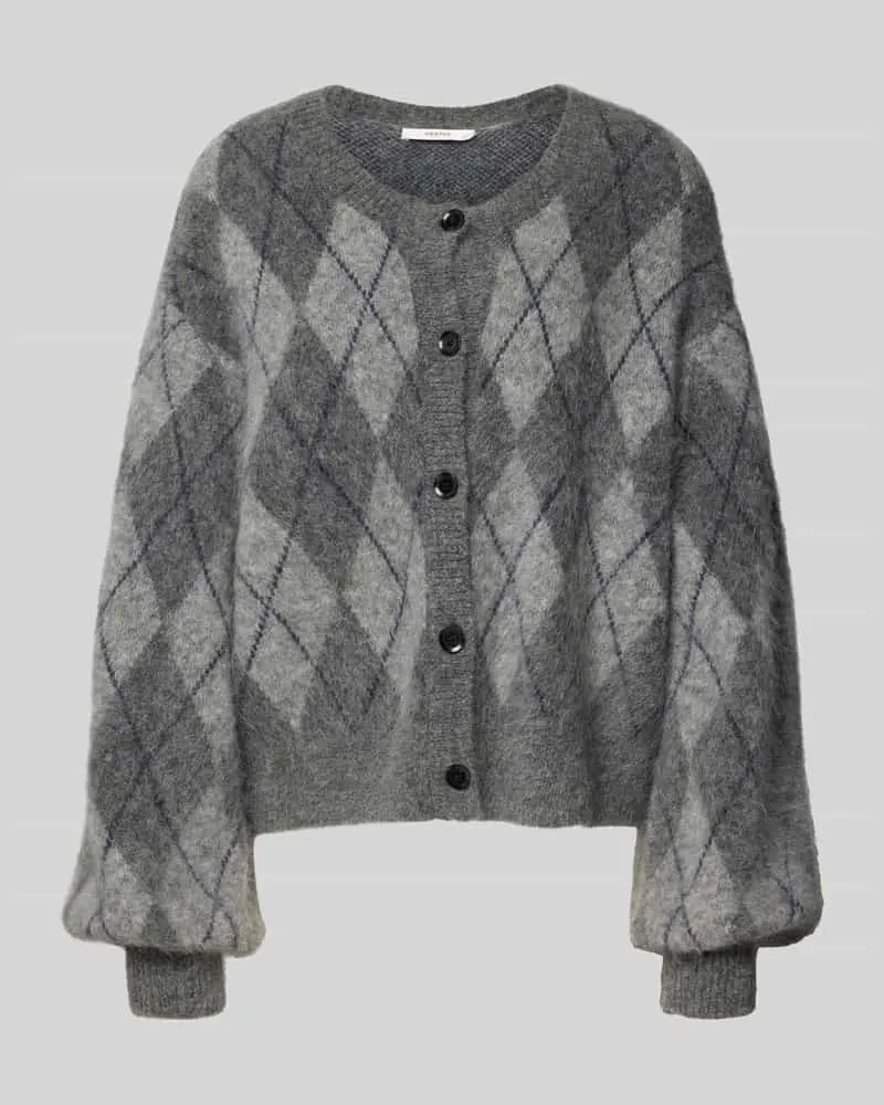 Gestuz Strickjacke mit Knopfleiste Anthrazit