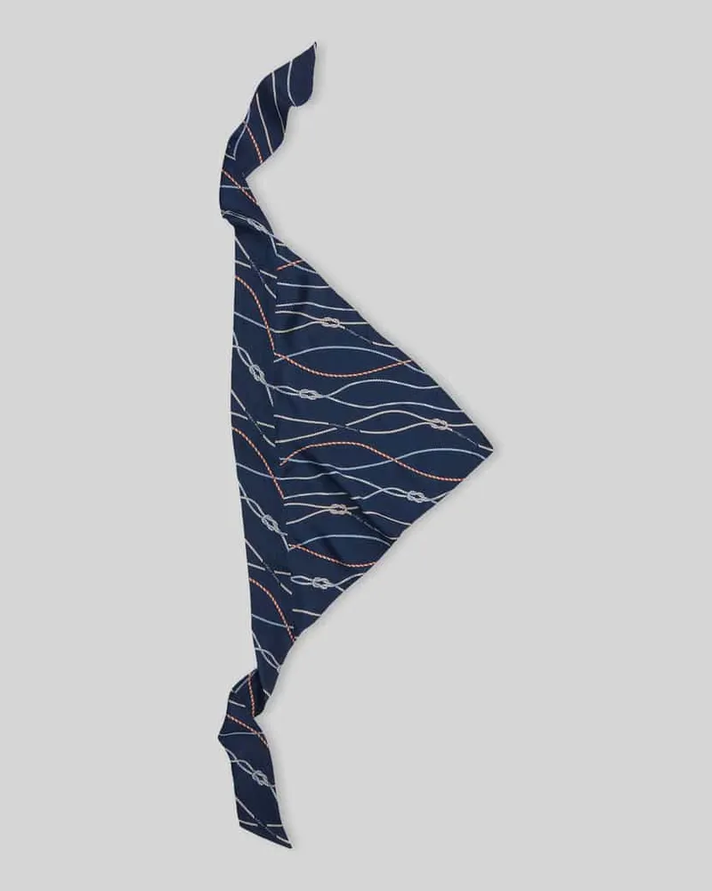 Tommy Hilfiger Tuch aus reiner Seide mit Logo-Schriftzug Blau