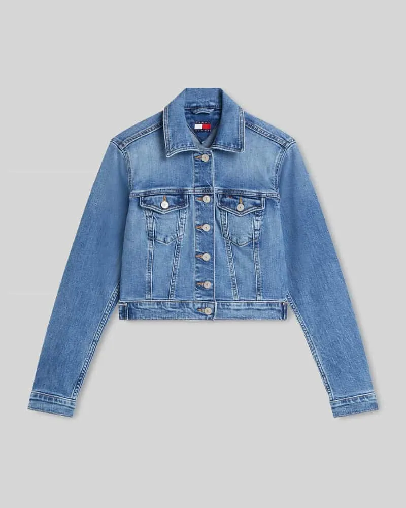 Tommy Hilfiger Cropped Fit Jeansjacke aus Baumwoll-Mix Jeansblau