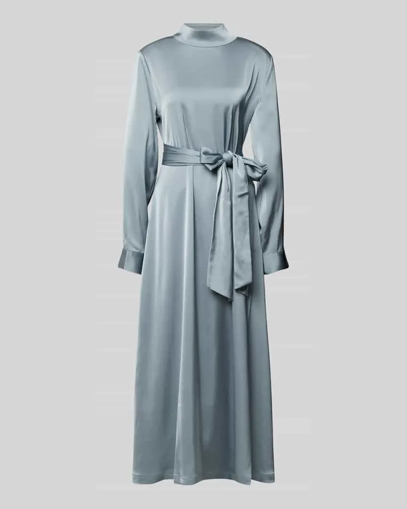 Gestuz Maxikleid mit Stehkragen Modell 'Harper Hellgrau