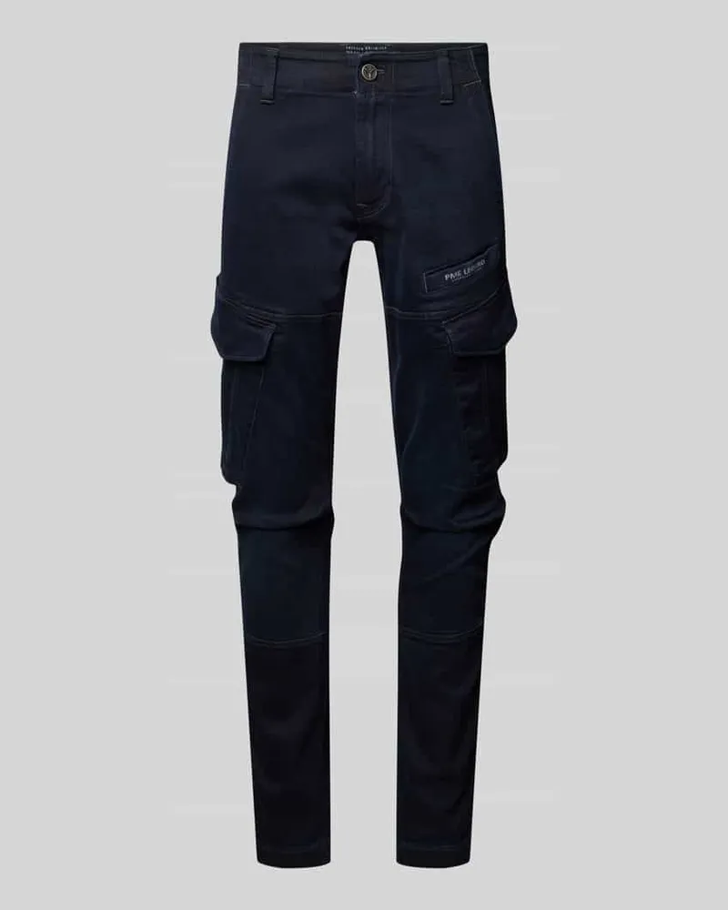 PME Legend Slim Fit Cargohose mit Logo-Print Modell 'Nordrop Marine