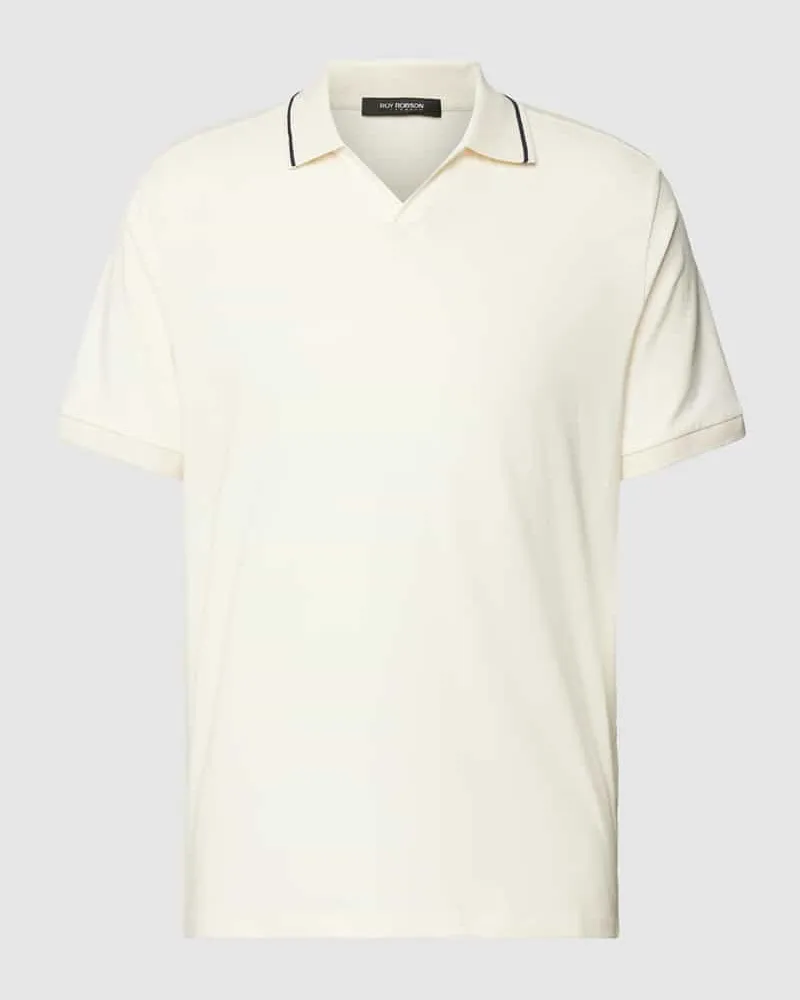 Roy Robson Regular Fit Poloshirt mit Kontraststreifen Offwhite