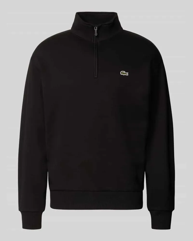Lacoste Regular Fit Troyer aus Baumwoll-Mix Black