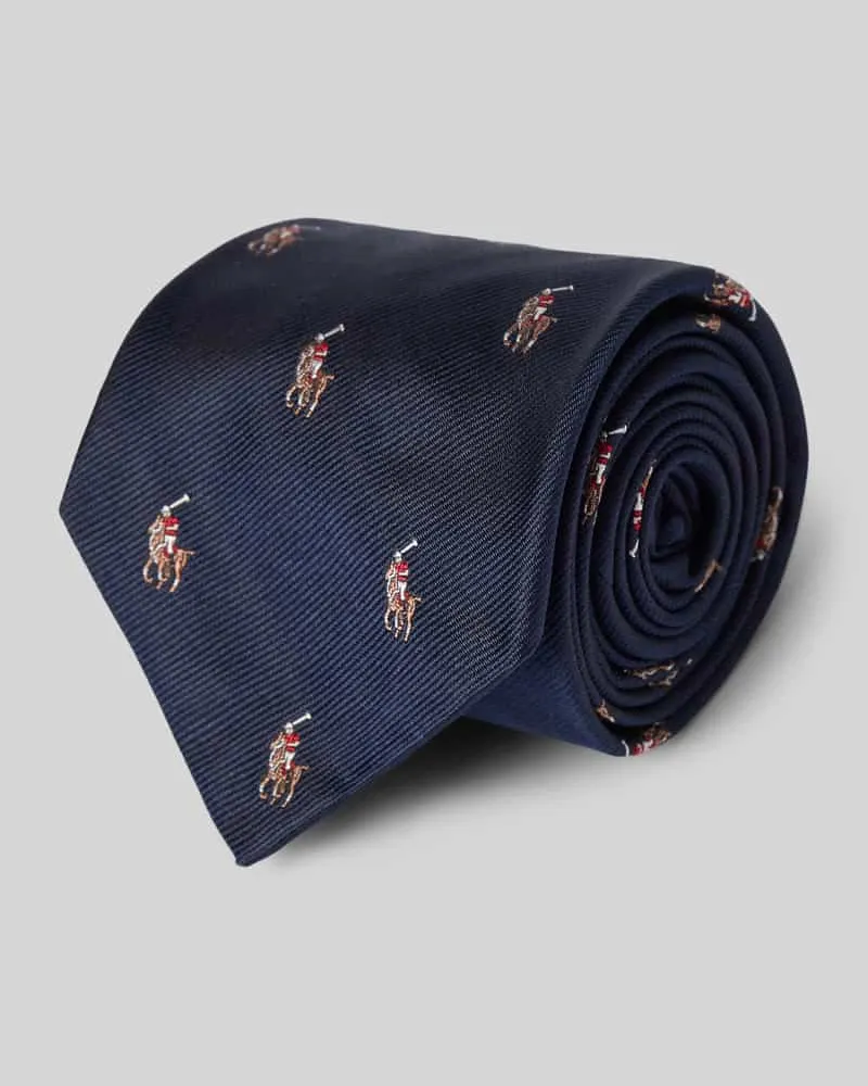 Ralph Lauren Seidenkrawatte mit Logo-Stitching Marine