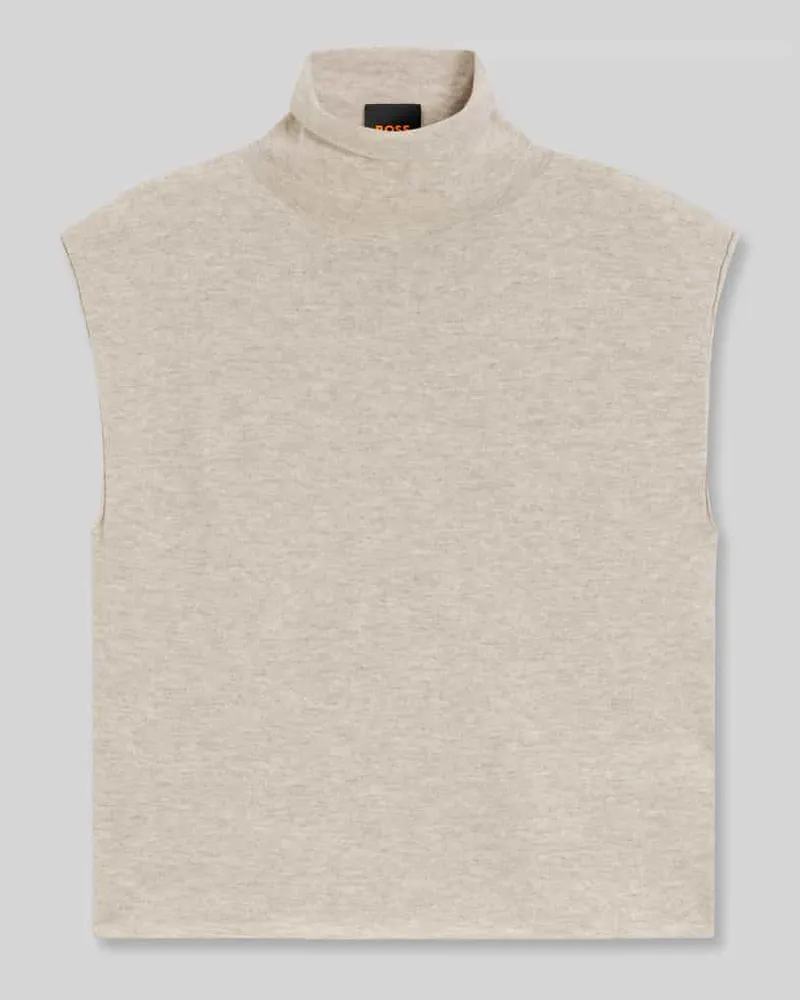 HUGO BOSS Pullover aus Kaschmir Wolle mit Rollkragen Sand