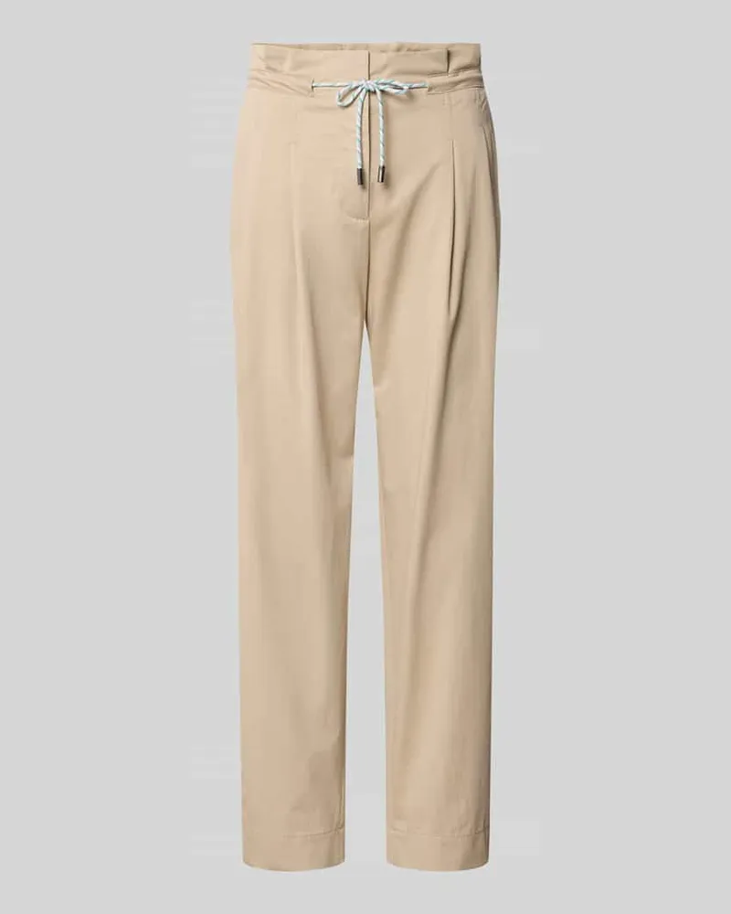 Marc Cain Straight Fit Stoffhose mit Tunnelzug Sand