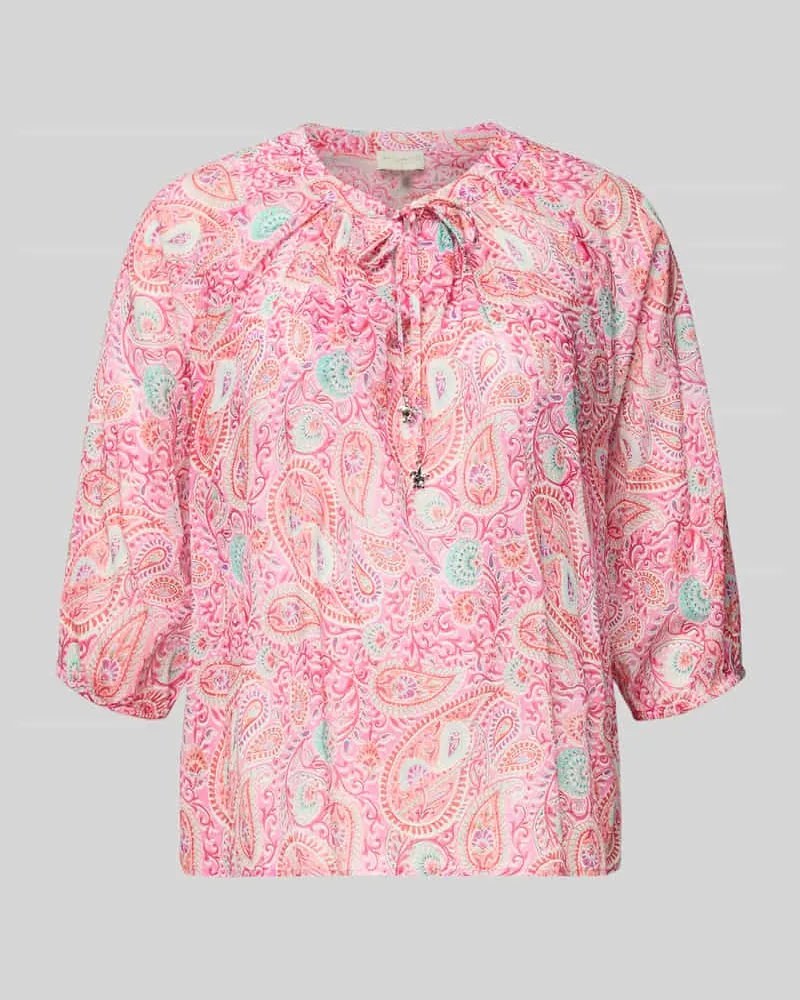 Milano Italy Regular Fit Bluse mit 3/4-Arm Pink