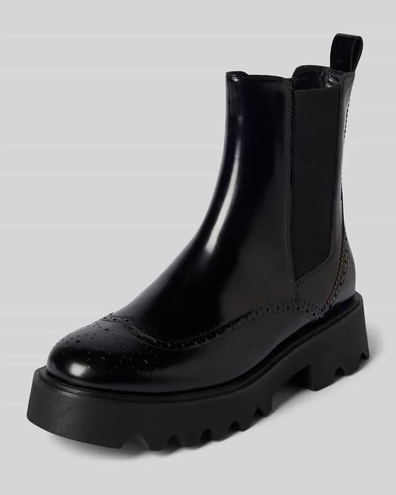 Marc Cain Chelsea Boots mit Lochmuster Black