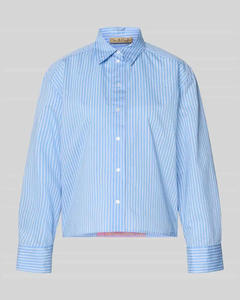 Smith & Soul Hemdbluse mit rückseitigem Motiv-Print Hellblau