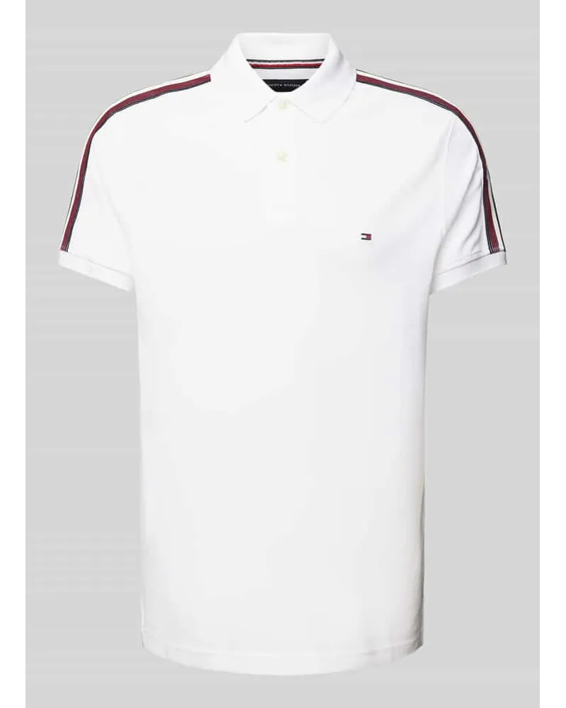 Tommy Hilfiger Regular Fit Poloshirt mit Logo-Stitching Weiss