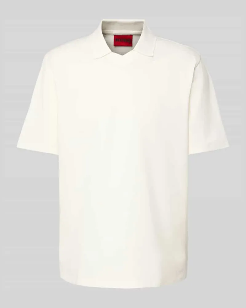 HUGO BOSS Poloshirt mit V-Ausschnitt Modell 'Dimersve Weiss