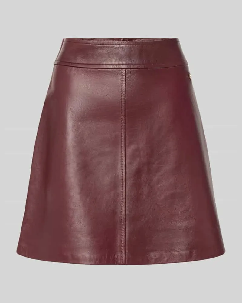 Marc Cain Minirock in Leder-Optik mit Nahtreißverschluss Bordeaux