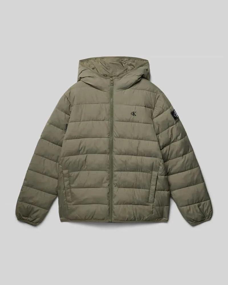Calvin Klein Steppjacke mit Logo-Stitching Oliv