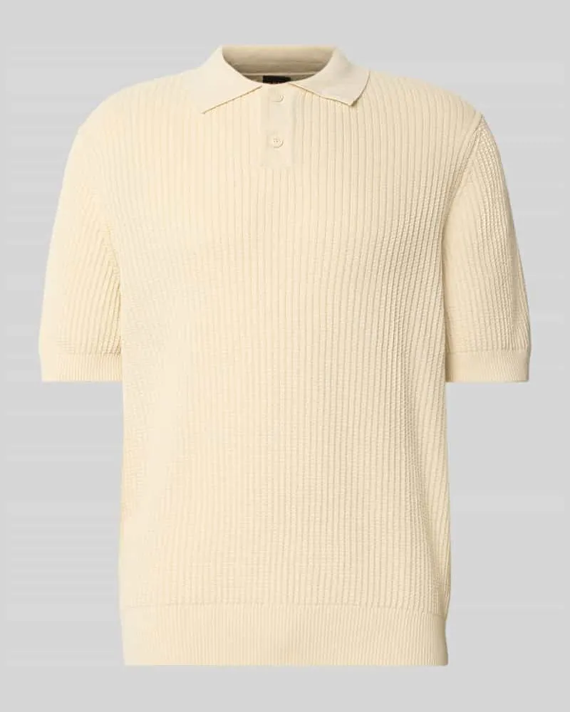 HUGO BOSS Relaxed Fit Poloshirt aus Baumwoll-Kapok-Mix Ecru